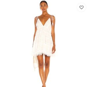 Rococo Sand Cia Tier Mini Dress in Off White